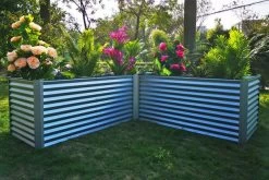 OUTFLEXX Eck-Hochbeet, Silber, Zincalume, 270x270x90x84cm