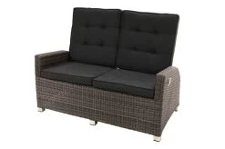 Ploß Rocking Comfort Dining / Lounge 2-Sitzer Sofa, Grau/braun-meliert, Polyrattan, 148x85x112 Cm, Verstellbar