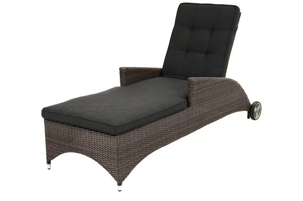 Ploß Rocking Comfort Rollliege, Grau/braun-meliert, Polyrattan, 195x65x42cm, Verstellbar, Hohe Sitzhöhe 3 Ploß Rocking Comfort Rollliege, Grau/braun-meliert, Polyrattan, 195x65x42cm, Verstellbar, Hohe Sitzhöhe