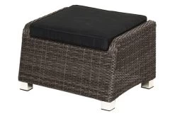 Ploß Rocking Hocker, Grau/braun-meliert, Polyrattan, 71x45x56 Cm, Zu Loungesessel, Inkl. Polster