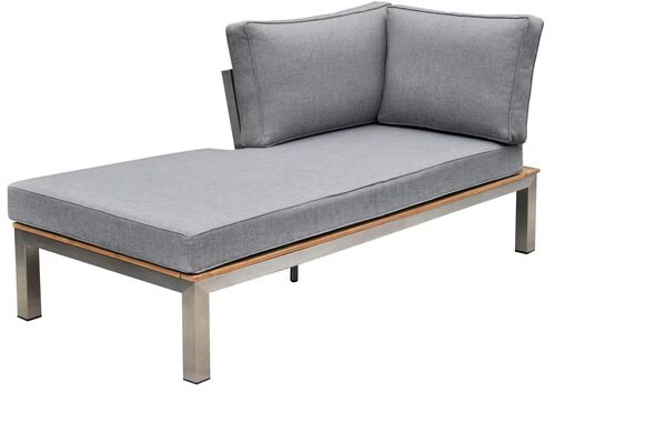 OUTFLEXX Chaiselongue, Silber/grau, Edelstahl/FSC-Teakholz/Textil, 158 X 76 X 64 Cm 3 OUTFLEXX Chaiselongue, Silber/grau, Edelstahl/FSC-Teakholz/Textil, 158 X 76 X 64 Cm