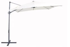 OUTFLEXX Ampelschirm, Anthrazit/creme, Pulverbesch. Aluminium, 250x250cm, Inkl. Plattenständer
