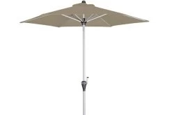 DOPPLER Active Auto Tilt Mittelstockschirm, Greige, Aluminium/Textil, Ø210cm, Höhenverstellbar, Knickbar, Mit Kurbel