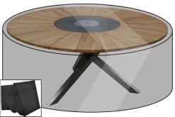 OUTFLEXX Premium Abdeckhaube, Für Esstische, Schwarz, Ø172 X 74 Cm, Wasserbeständig