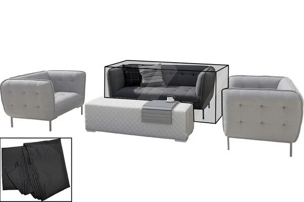 OUTFLEXX Premium Abdeckhaube, Für 2-Sitzer, Z.B. 18532, Schwarz, 184 X 90 X 75 Cm, Wasserbeständig 3 OUTFLEXX Premium Abdeckhaube, Für 2-Sitzer, Z.B. 18532, Schwarz, 184 X 90 X 75 Cm, Wasserbeständig