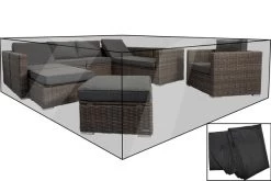 OUTFLEXX Premium Abdeckhaube, Für Lounge, Z.B. 18366-BOX, Schwarz, 310x238x68 Cm, Wasserbeständig
