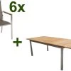 STERN Cardiff Esstischgruppe, Silber/taupe, Edelstahl/FSC-Teak, Tisch 200/300 X 100 Cm, 6 Stapelsessel -Gartenmöbel Geschäft 1 19690.jpg