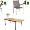 STERN Cardiff Set, Silber/silbergrau, Edelstahl/FSC-Teak, Tisch 200/300 X 100 Cm, 4 Stapel-, 2 Multipositionssessel -Gartenmöbel Geschäft 1 19742.jpg