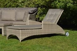 Ploß Rabida Comfort Rollliege, Champagner-meliert, Polyrattan, 198x68x44cm, Verstellbar, Hohe Sitzhöhe