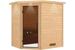 KARIBU Sauna Svea, Fichtenholz 38 Mm, Eckeinstieg, Ca. 2,6m²