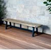 OUTFLEXX Belanda Bank, Dark Grey/natur, Alu/recycled FSC®-Teak, 200x40x45cm, Rustikal Gebürstet, A-Gestell -Gartenmöbel Geschäft 1 20322.jpg