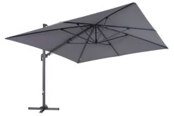 OUTFLEXX Ampelschirm, Anthrazit/grau, Alu/Polyester, 350x350cm, Inkl. Plattenständer