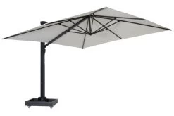 OUTFLEXX Ultimate L Ampelschirm, Anthrazit/creme, Alu/Spuncrylic®, 400x400cm, Inkl. Befüllbarem Schirmständer