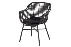 HARTMAN Cecilia Diningsessel, Schwarz, Alu / Polyrattan, 62 X 62 X 84 Cm