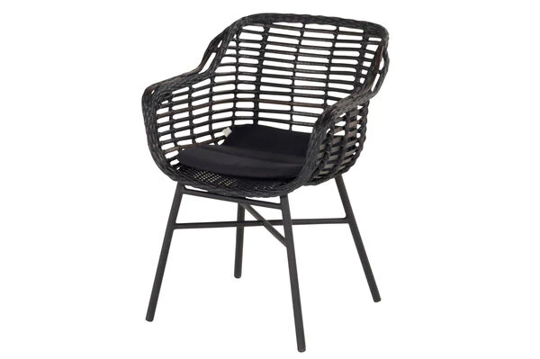 HARTMAN Cecilia Diningsessel, Schwarz, Alu / Polyrattan, 62 X 62 X 84 Cm 3 HARTMAN Cecilia Diningsessel, Schwarz, Alu / Polyrattan, 62 X 62 X 84 Cm