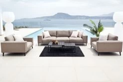 OUTFLEXX Lazy Loungeset, 3907 Taupe Chine, Alu/Sunbrella, Bis Zu 5 Personen, Inkl. Dekokissen