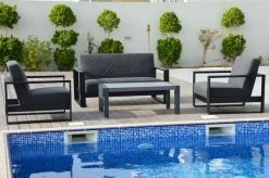 OUTFLEXX 2-Sitzer Sofa, Sooty, Sunbrella/Alu