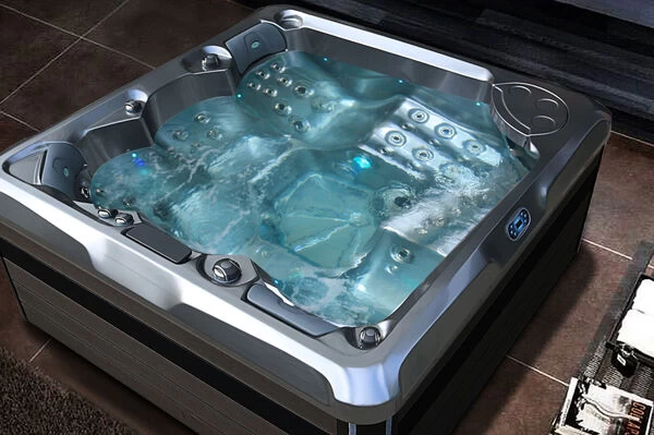 Outtech Steel Art Aries Whirlpool, Grau/schwarz, 214x214x93 Cm / 1000L, 5 Pers., LED Corner Light, LCD Balboa Anzeige, WIFI READY 3 Outtech Steel Art Aries Whirlpool, Grau/schwarz, 214x214x93 Cm / 1000L, 5 Pers., LED Corner Light, LCD Balboa Anzeige, WIFI READY