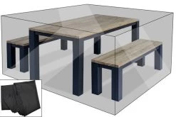 OUTFLEXX Premium Abdeckhaube Für Sitzgruppen Z.B. 20610/ 20614/ 20617, 165x180x75cm, Wasserbeständig, Schwarz