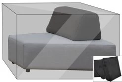 OUTFLEXX Premium Abdeckhaube Für Lounge-Element, Z.B. Maui Lounge, 117x104x65cm, Wasserbeständig, Schwarz