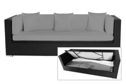 OUTFLEXX Dreisitzer-Sofa, Schwarz, Polyrattan, 210x85x70cm, Inkl. Polster + Wasserfeste Kissenbox -Gartenmöbel Geschäft 1 2392 1 BOX.jpg