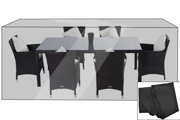 OUTFLEXX Premium Abdeckhaube Für Esstischgarnituren, Schwarz, 202x124x83 Cm, Wasserbeständig 3 OUTFLEXX Premium Abdeckhaube Für Esstischgarnituren, Schwarz, 202x124x83 Cm, Wasserbeständig