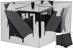 OUTFLEXX Premium Abdeckhaube Für Esstischgarnituren, Schwarz, 178x124x83cm, Wasserbeständig