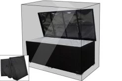 OUTFLEXX Premium Abdeckhaube Für Kissenbox, Schwarz, 204x94x75cm, Wasserbeständig