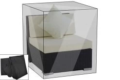 OUTFLEXX Premium Abdeckhaube Passend Z.B. Für TheBox Mittelelement, Schwarz, 72x87x68 Cm, Wasserbeständig