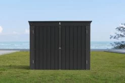OUTTECH Mülltonnenbox, Anthrazit, Stahl, 101x170x133cm, 2 Lüftungsgitter, Verschließbar