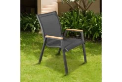 OUTFLEXX Stapelstuhl, Anthrazit Matt, Aluminium/Holzimitat, 70x56x89cm -Gartenmöbel Geschäft 21297 1.jpg