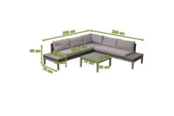 Ploß Arendal Ecklounge-Set, Vintage-Look, Polyrattan/FSC-Akazie, 4 Tlg., 4-5 Pers., 75x75cm, Inkl. Polster -Gartenmöbel Geschäft 21642 5.jpg