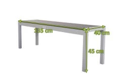 VILLANA Bank, Silber, Alu/Holzimitat, 135x40x45 Cm, Für Bis Zu 3 Personen -Gartenmöbel Geschäft 21645 mass.jpg