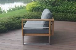 OUTFLEXX Ecklounge, Natur/grau, Edelstahl/Teak/Keramik, 5 Personen, Inklusive Sessel Und Multifunktionstisch 100 X 70 Cm, Lehne Links -Gartenmöbel Geschäft 21650 3.JPG