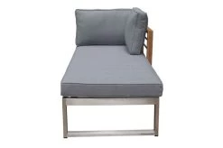 OUTFLEXX Ecklounge, Natur/grau, Edelstahl/Teak, 4 Personen, Inklusive Tisch 110 X 60 Cm, Lehne Links -Gartenmöbel Geschäft 21652 10.JPG 1