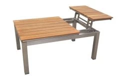 OUTFLEXX Ecklounge, Natur/grau, Edelstahl/Teak, 5 Personen, Inklusive Sessel Und Multifunktionstisch 100 X 70 Cm, Lehne Links -Gartenmöbel Geschäft 21656 15.JPG