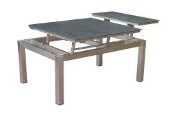 OUTFLEXX Ecklounge, Natur/grau, Edelstahl/Teak/Keramik, 5 Personen, Inklusive Sessel Und Multifunktionstisch 100 X 70 Cm, Lehne Links -Gartenmöbel Geschäft 21657 7.JPG