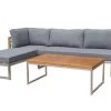 OUTFLEXX Ecklounge, Natur/grau, Edelstahl/Teak, 4 Personen, Inklusive Tisch 110 X 60 Cm, Lehne Links -Gartenmöbel Geschäft 21658 1.jpg