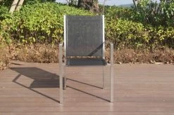 OUTFLEXX Stapelsessel, Schwarz, FSC-Teak / Edelstahl / Textilene, 63x57x93 Cm -Gartenmöbel Geschäft 21670 2.JPG