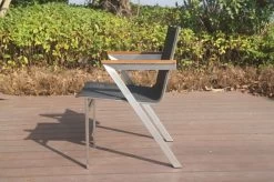 OUTFLEXX Stapelsessel, Schwarz, FSC-Teak / Edelstahl / Textilene, 60x56x85 Cm, Modernes Design -Gartenmöbel Geschäft 21672 2.JPG