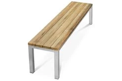 OUTFLEXX Classic Bank, Silber/natur, Edelstahl/recycled FSC-Teak, 220 X 40 X 45 Cm -Gartenmöbel Geschäft 21708 3.jpg