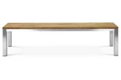 OUTFLEXX Classic Bank, Silber/natur, Edelstahl/recycled FSC-Teak, 220 X 40 X 45 Cm -Gartenmöbel Geschäft 21708 4.jpg