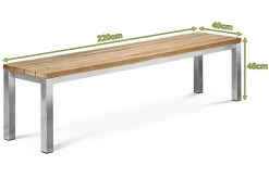 OUTFLEXX Classic Bank, Silber/natur, Edelstahl/recycled FSC-Teak, 220 X 40 X 45 Cm -Gartenmöbel Geschäft 21708 5.jpg
