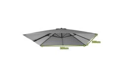 OUTFLEXX Ersatzdach Für Ampelschirme, Anthrazit, Polyester, 300x300cm -Gartenmöbel Geschäft 21756 4.jpg