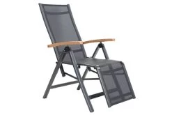 OUTFLEXX Relaxsessel, Anthrazit Matt, Aluminium/FSC-Teak, 73x62x111cm