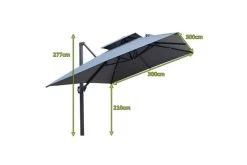 OUTFLEXX Ampelschirm, Anthrazit, Aluminium/Polyester, 300x300cm, Quadratisch -Gartenmöbel Geschäft 21787 5.jpg