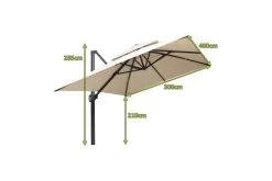 OUTFLEXX Ampelschirm, Anthrazit/creme, Aluminium/Polyester, 300x400cm, Rechteckig -Gartenmöbel Geschäft 21788 5.jpg