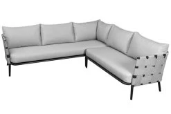 OUTFLEXX Ecklounge, Anthrazit Matt/hellgrau, Alu/Spuncrylic, 3-tlg., Tisch 76x76cm 4-5 Pers -Gartenmöbel Geschäft 21793 4.jpg