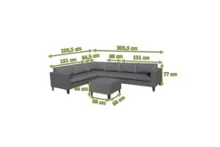 OUTFLEXX Ecklounge, Anthrazit Matt/dunkelgrau, Alu/Spuncrylic, 5-tlg., Tisch 68x68cm, 6-7 Pers -Gartenmöbel Geschäft 21800 5.jpg