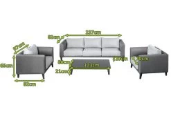 OUTFLEXX Loungemöbel Set, Dunkelgrau, Alu/Spuncrylic, 4-tlg., Tisch 123x80cm, 5 Pers -Gartenmöbel Geschäft 21807 5.jpg